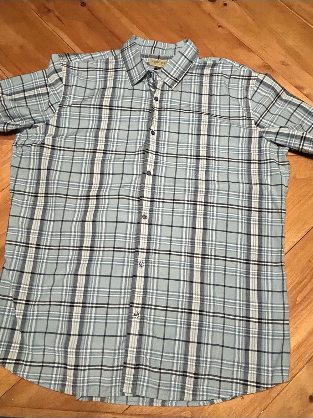 Men's Sonoma Light Blue Plaid Short-Sleeve Button-Down Shirt